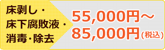 床剥し・床下腐敗液・消毒・除去 55,000円～85,000円